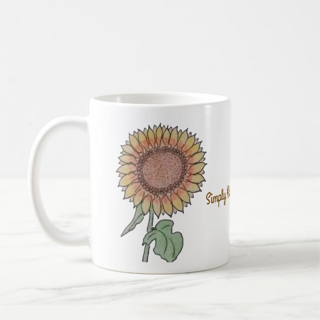 Caneca De Café Bela flor de sol (Esquerda)