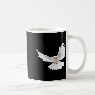 Caneca De Café Bela Foto Silhueta Pomba Branca Pacífica Voando