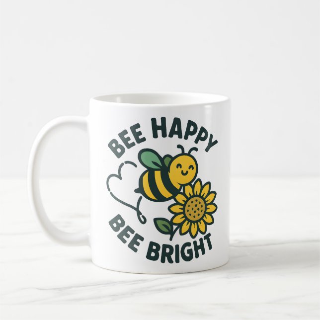 Caneca De Café Bela Fria Feliz Girassol Brilhante (Esquerda)