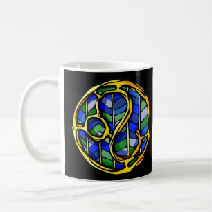 Caneca De Café Bela Gema Azul Símbolo de Leão