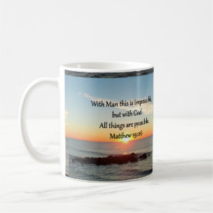 CANECA DE CAFÉ BELA MATTHEW 19:26 FOTO DESIGN