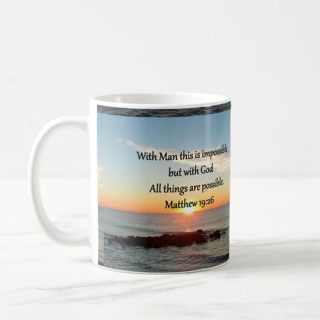 CANECA DE CAFÉ BELA MATTHEW 19:26 FOTO DESIGN (Esquerda)