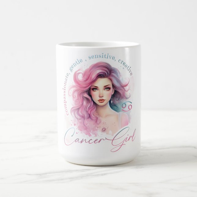Caneca De Café Bela Menina de Câncer Com Características (Centro)