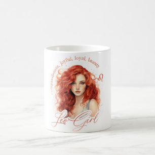 Caneca De Café Bela Menina de Leão com Características