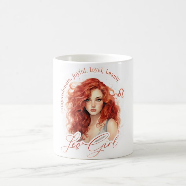 Caneca De Café Bela Menina de Leão com Características (Centro)