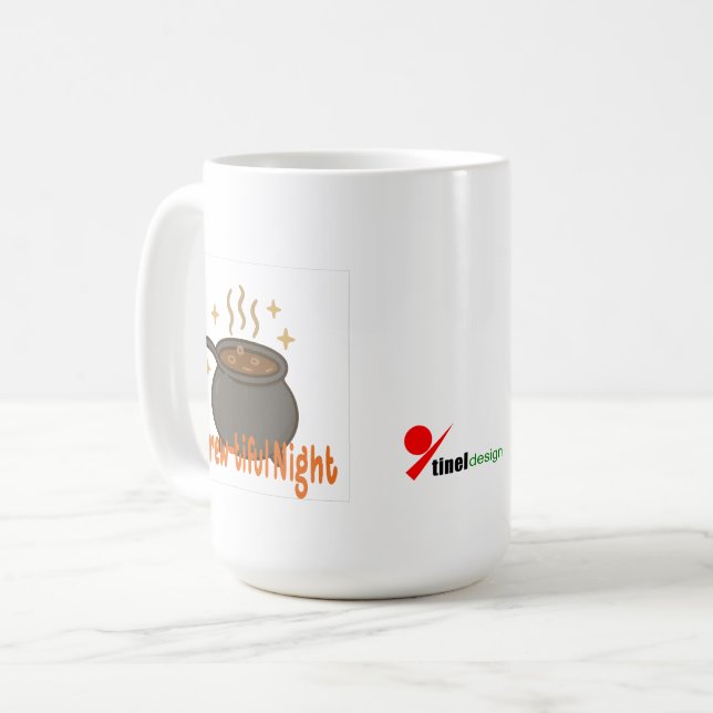 Caneca De Café Bela Noite - Caldeirão de Café Magia (Frente Esquerda)