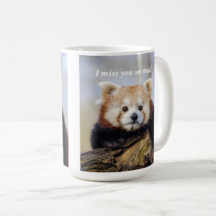 Caneca De Café Bela Panda Vermelha Sente Tanta Falta De Você