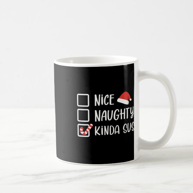 Caneca De Café Bela Papai noel de Natal, Engraçada E Engraçada (Direita)