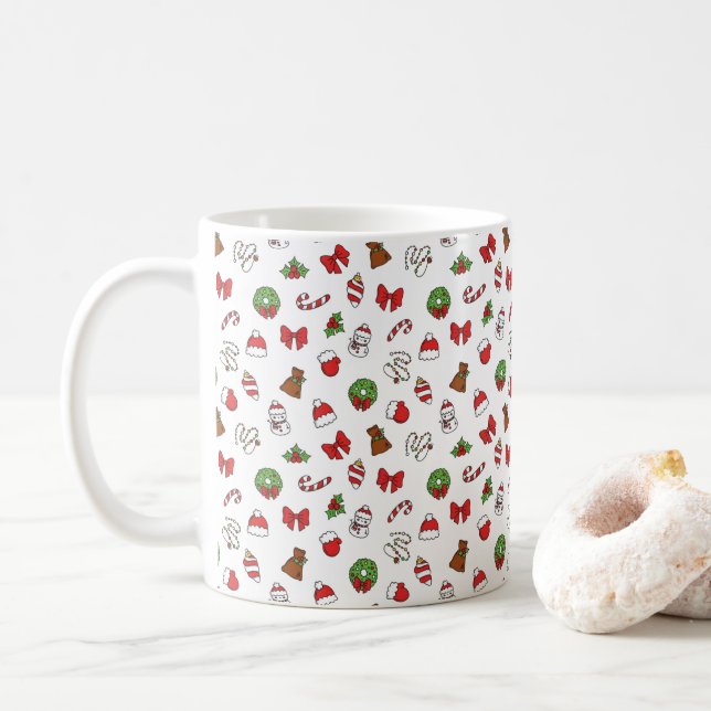 Caneca De Café Bela porta de Natal (Com Donut)