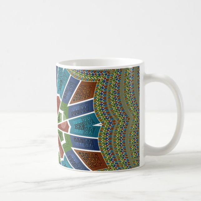 Caneca De Café Bela Tendência Têxtil Asiático Design Impressão (Direita)