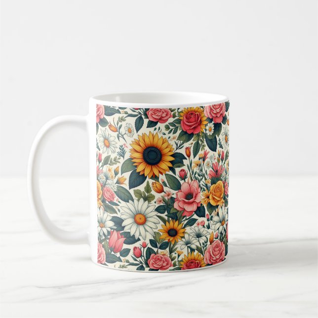 Caneca De Café Belas Flores (Esquerda)
