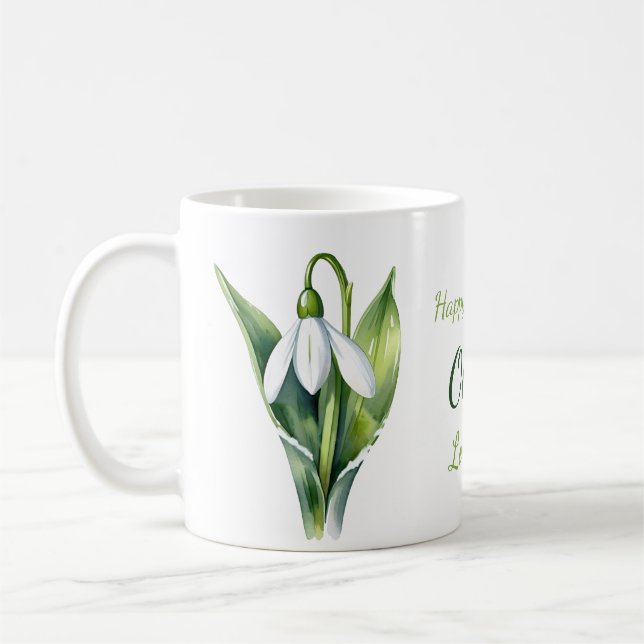 Caneca De Café Belas flores de nascimento de Janeiro Flor de neve (Esquerda)