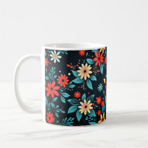 Caneca De Café Belas Flores Padrão Floral-48965