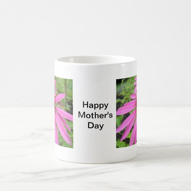 Caneca De Café belas flores rosa roxo (Centro)