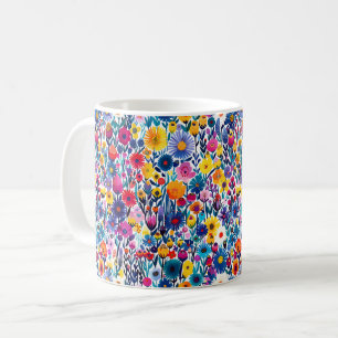 Caneca De Café Belas flores silvestres coloridas femininas da pri