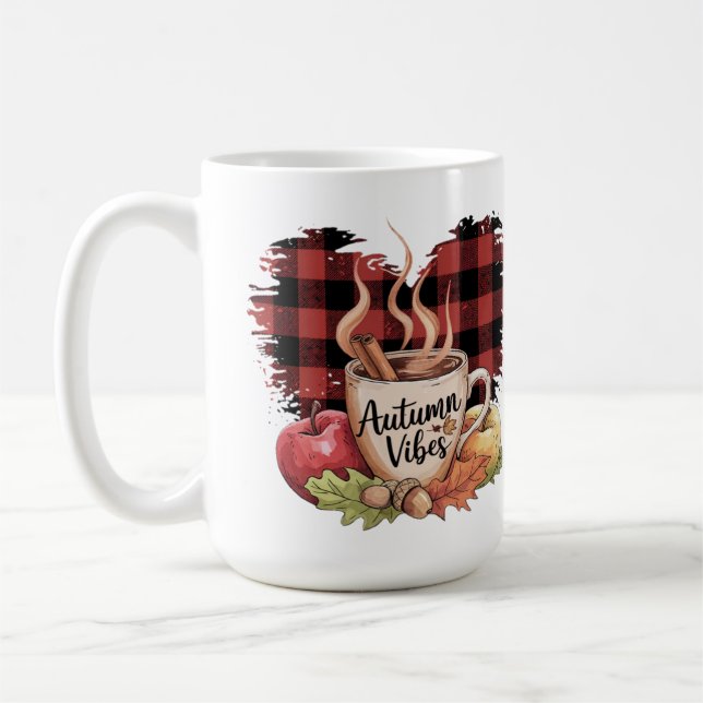 Caneca De Café Belas Vibrações de Outono Perfeito outono e feriad (Esquerda)