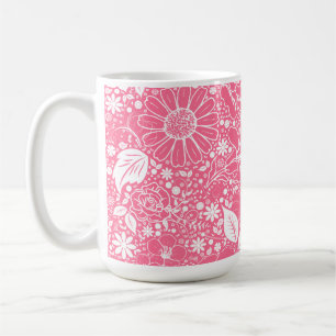 Caneca De Café Beleza Botânica Rosa claro Café