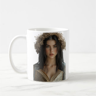 Caneca De Café Beleza Brincada no Sangue - Retrato Floral Elegant