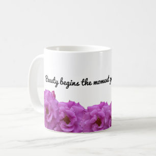Caneca De Café Beleza começa - Floral Mug Inspiracional