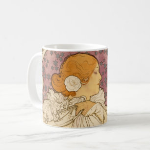 Caneca De Café Beleza da Mulher Mucha Art Nouveau