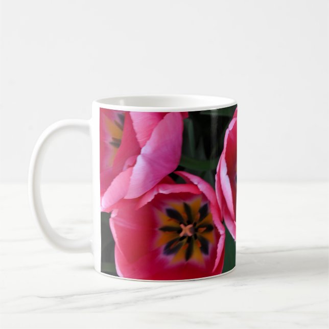 Caneca De Café Beleza de tulipas rosa         (Esquerda)