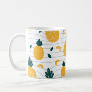 Caneca De Café Beleza do abacaxi: padrão desenhado à mão