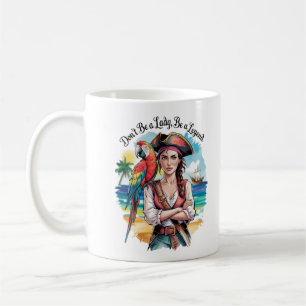 Caneca De Café Beleza Do Buccaneer Pirata Feminina No Convés