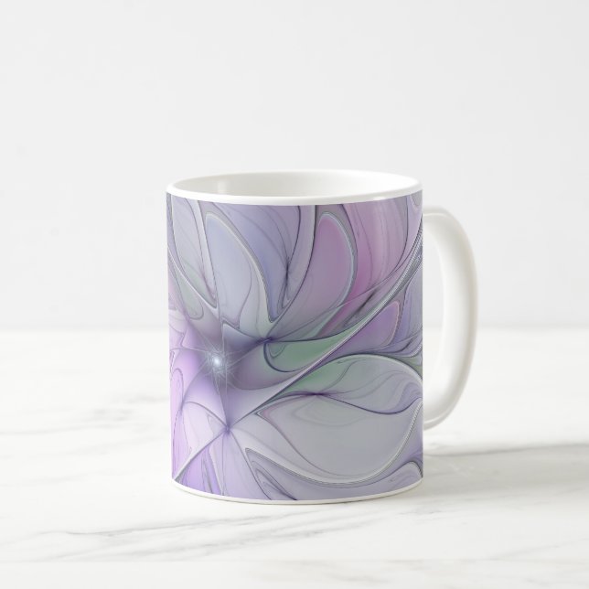 Caneca De Café Beleza Impressionante Flor de Arte Fractal Abstrat (Frente Esquerda)