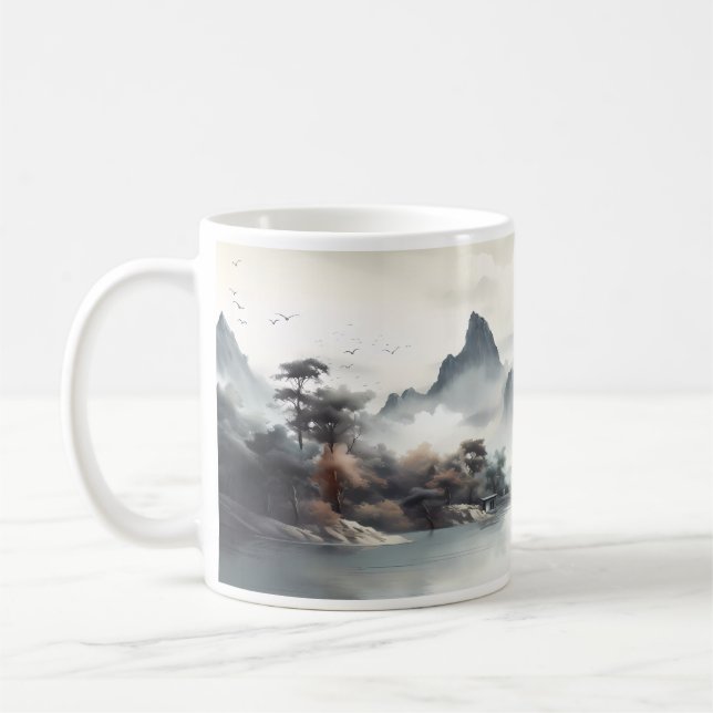 Caneca De Café Beleza Natural Com Montanha (Esquerda)
