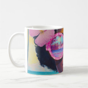 Caneca De Café Beleza tropical em tons de rosa