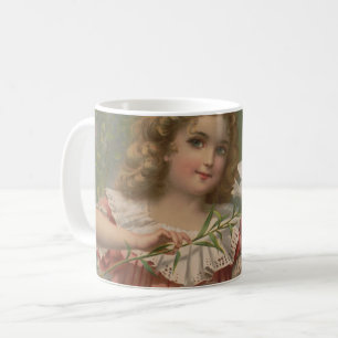 Caneca De Café Belezas de Páscoa, Ilustração Vintage, 1898