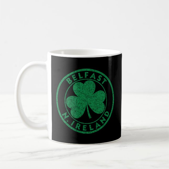 Caneca De Café Belfast N Ireland Shamrock Sinal Distante Green P (Esquerda)