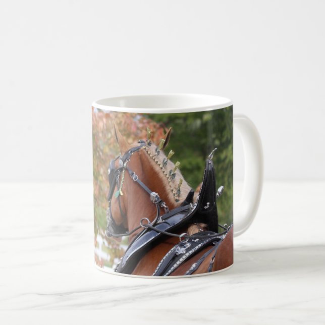 Caneca De Café Belga Draft Horse in harness mug (Frente Esquerda)