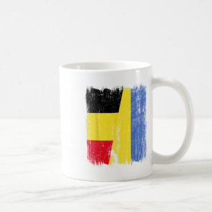 Caneca De Café Bélgica Ucrânia Meia Bandeira Herança Belga Ucrani