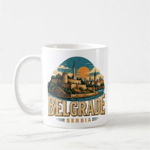 Caneca De Café Belgrado Antigo Sérvia Viagem Arte Marco