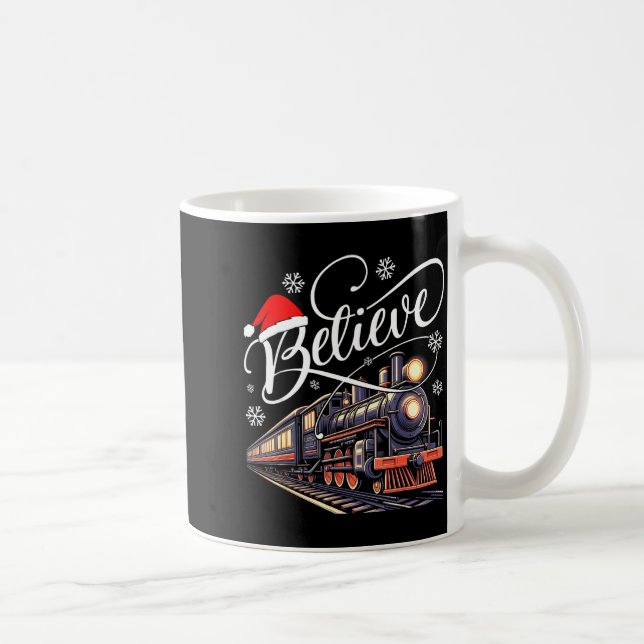 Caneca De Café Believe Christmas Trains Xmas Santa Family Pajamas (Direita)