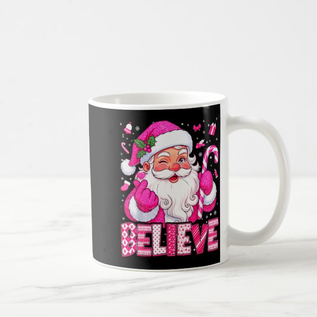 Caneca De Café Believe Cute Nk Santa Candy Cane Christmas Xmas Gi (Direita)