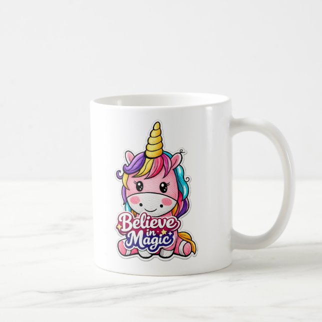 Caneca De Café 🦄✨ “Believe in Magic” Unicorn Mug ☕💖 (Direita)