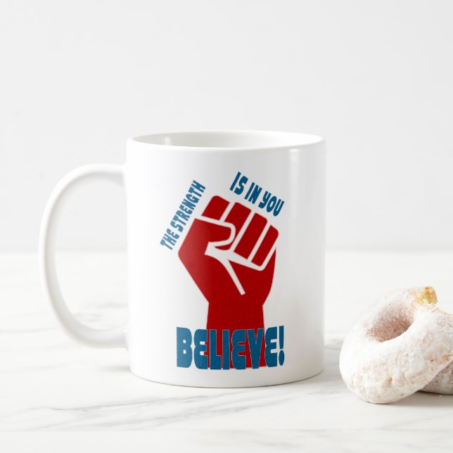 Caneca De Café Believe in Workers Power Union Design (Com Donut)