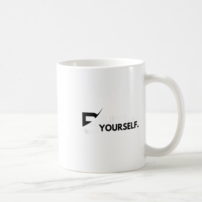 Caneca De Café Believe In Yourself Sitive Message Motivational Me (Direita)
