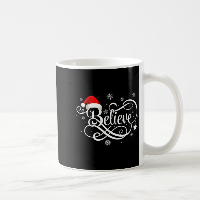 Caneca De Café Believe Santa Claus Believe Christmas Matching Paj (Direita)