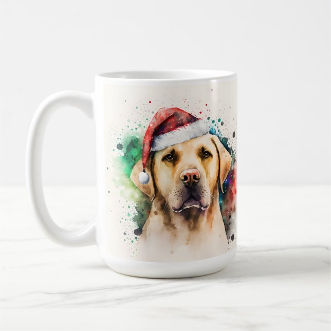Caneca De Café BELÍSSIMO LABRADOR AMARELO EM Aquarela (Esquerda)