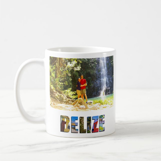 Caneca De Café Belize Férias Crie sua própria foto de Viagem (Esquerda)