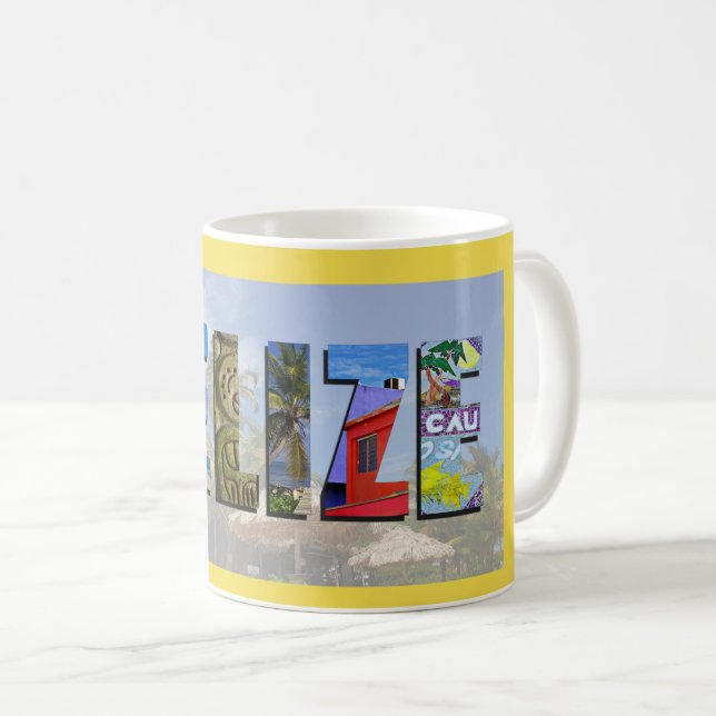 Caneca De Café Belize Tropical Beach Viagem Photos (Frente Esquerda)