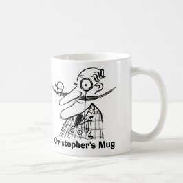 Caneca De Café Bell e bigode Bar de mão. Adicionar Nome. Engraçad