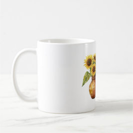 Caneca De Café Bellissima (beautiful) Sunflowers in Vase