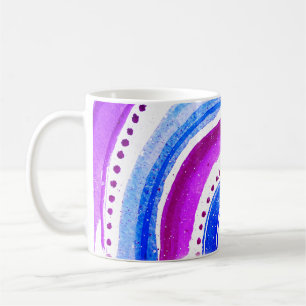 Caneca De Café Belo Arco-Íris Puro E Azul