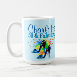 CANECA DE CAFÉ BELO AZUL PERSONALIZADO 50º ANIVERSÁRIO MUG