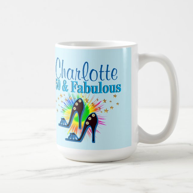 CANECA DE CAFÉ BELO AZUL PERSONALIZADO 50º ANIVERSÁRIO MUG (Direita)