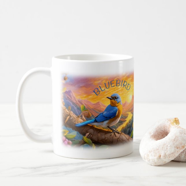 Caneca De Café Belo Bluebird (Com Donut)